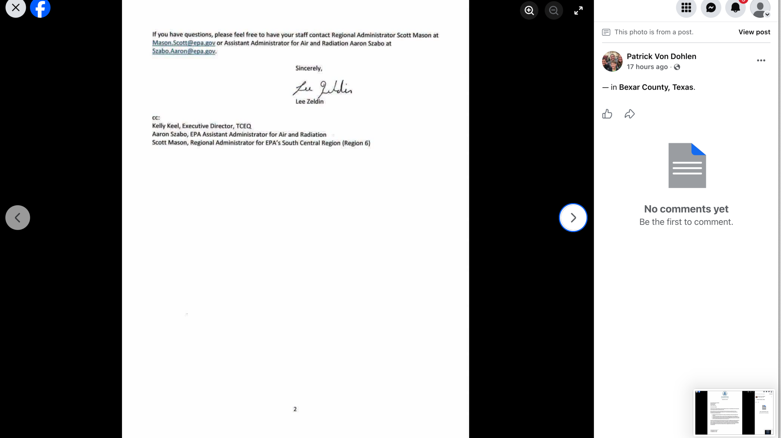 EPA letter to Governor Abbott dated September 28, 2026, page 2